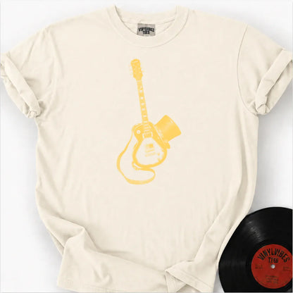 Printify T-Shirt Ivory / S Guitar Top Hat Premium T-Shirt