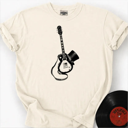 Printify T-Shirt Ivory / S Guitar Top Hat Premium T-Shirt