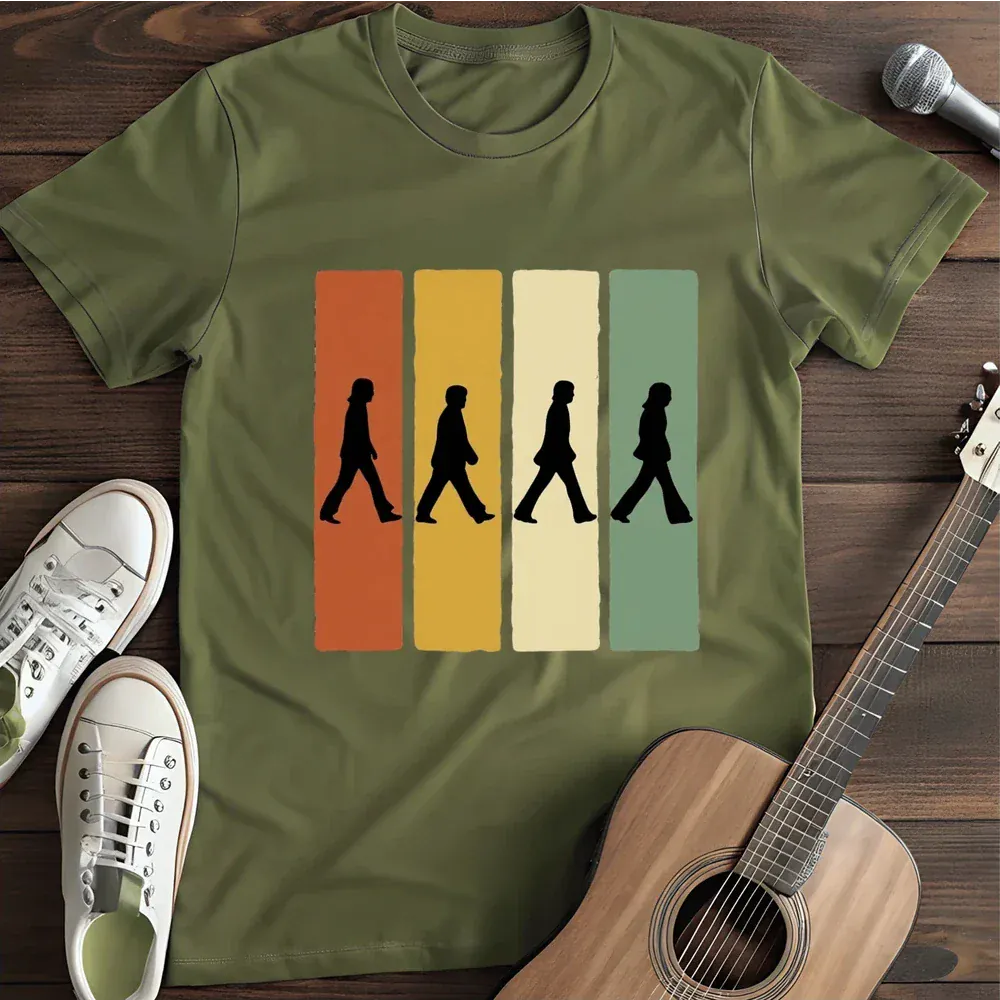 Printify T-Shirt Military Green / S Abbey Road Retro T Shirt