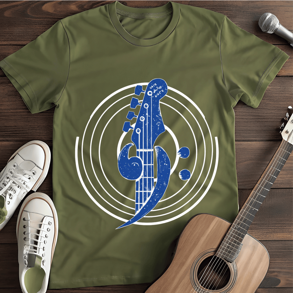 Printify T-Shirt Military Green / S Abstract Guitar T Shirt