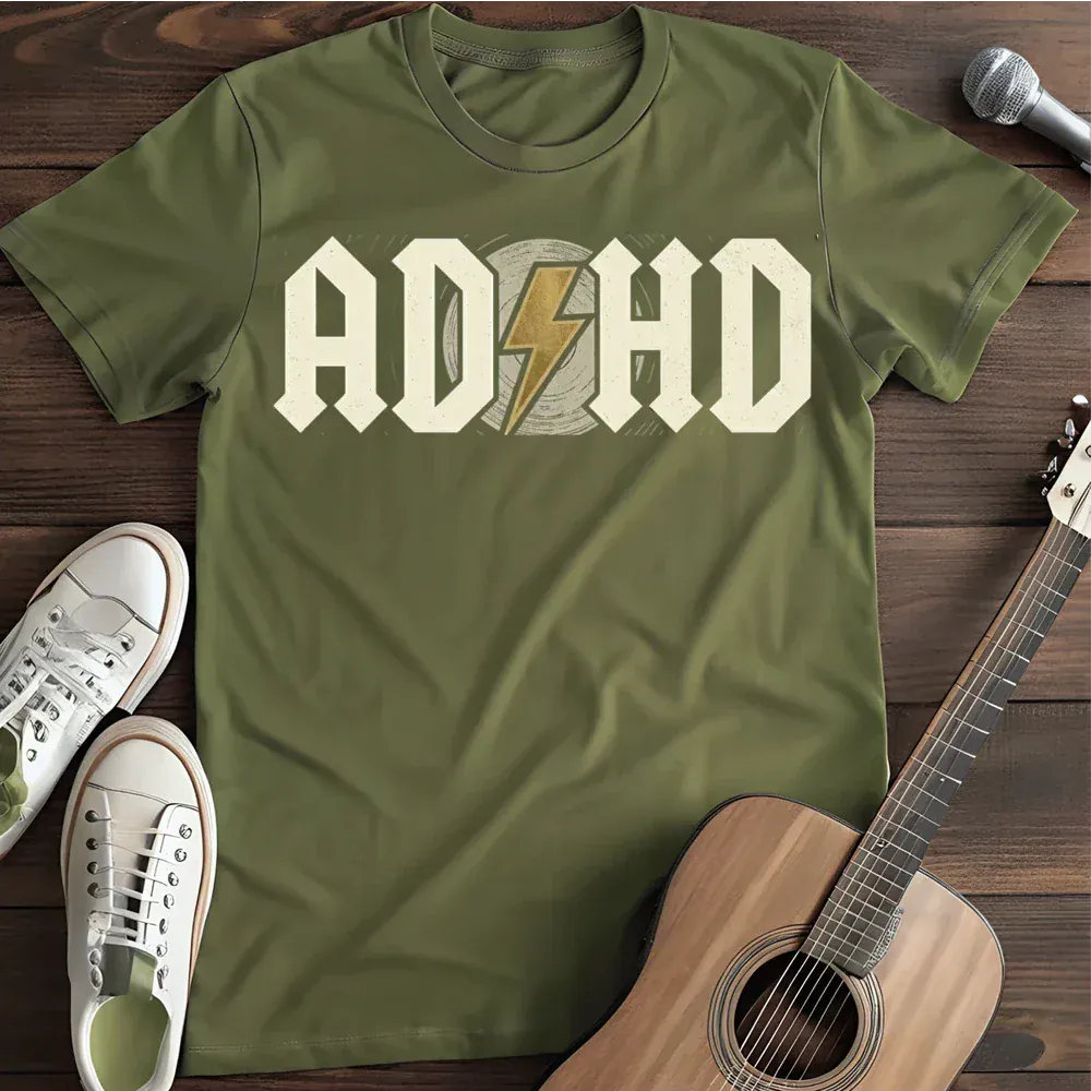Printify T-Shirt Military Green / S Adhd T Shirt