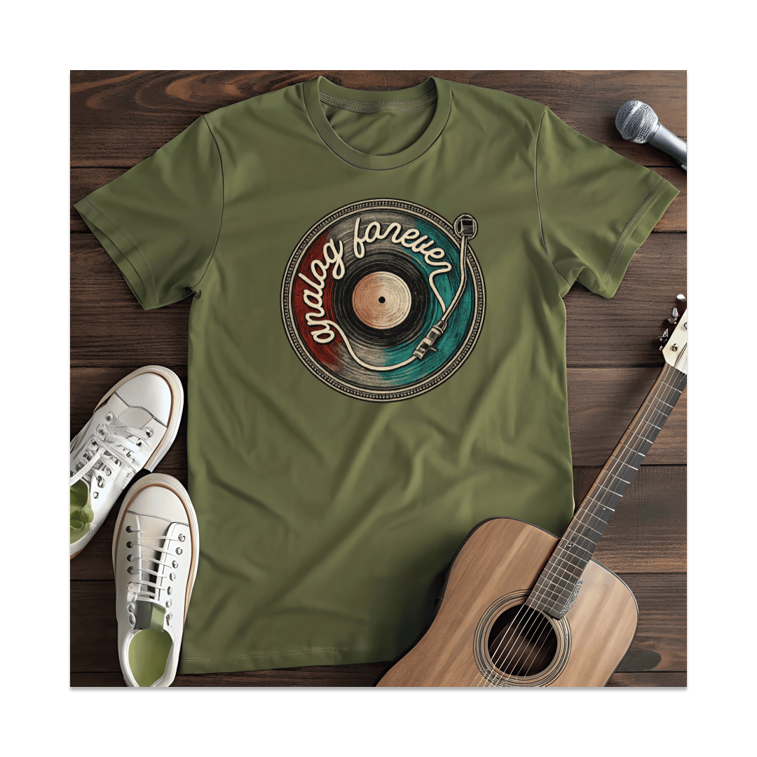 Printify T-Shirt Military Green / S Analog Forever T-Shirt