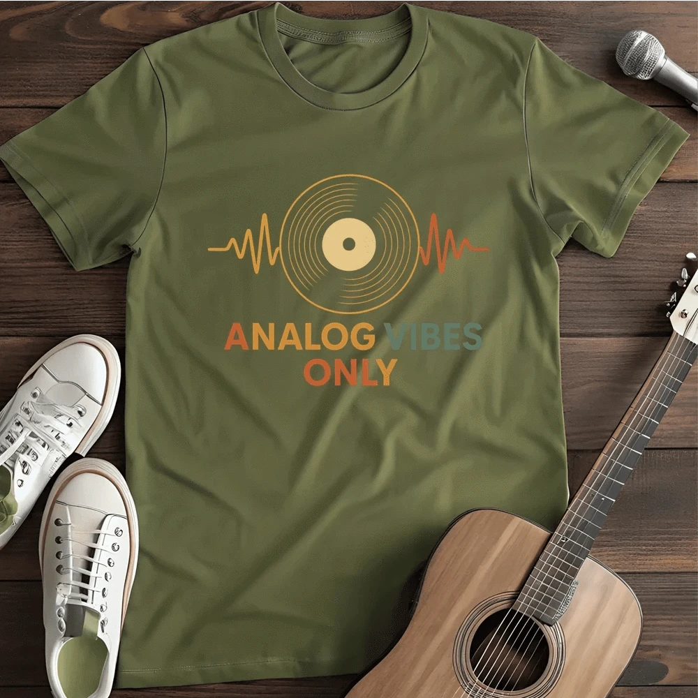 Printify T-Shirt Military Green / S Analog Vibes T Shirt