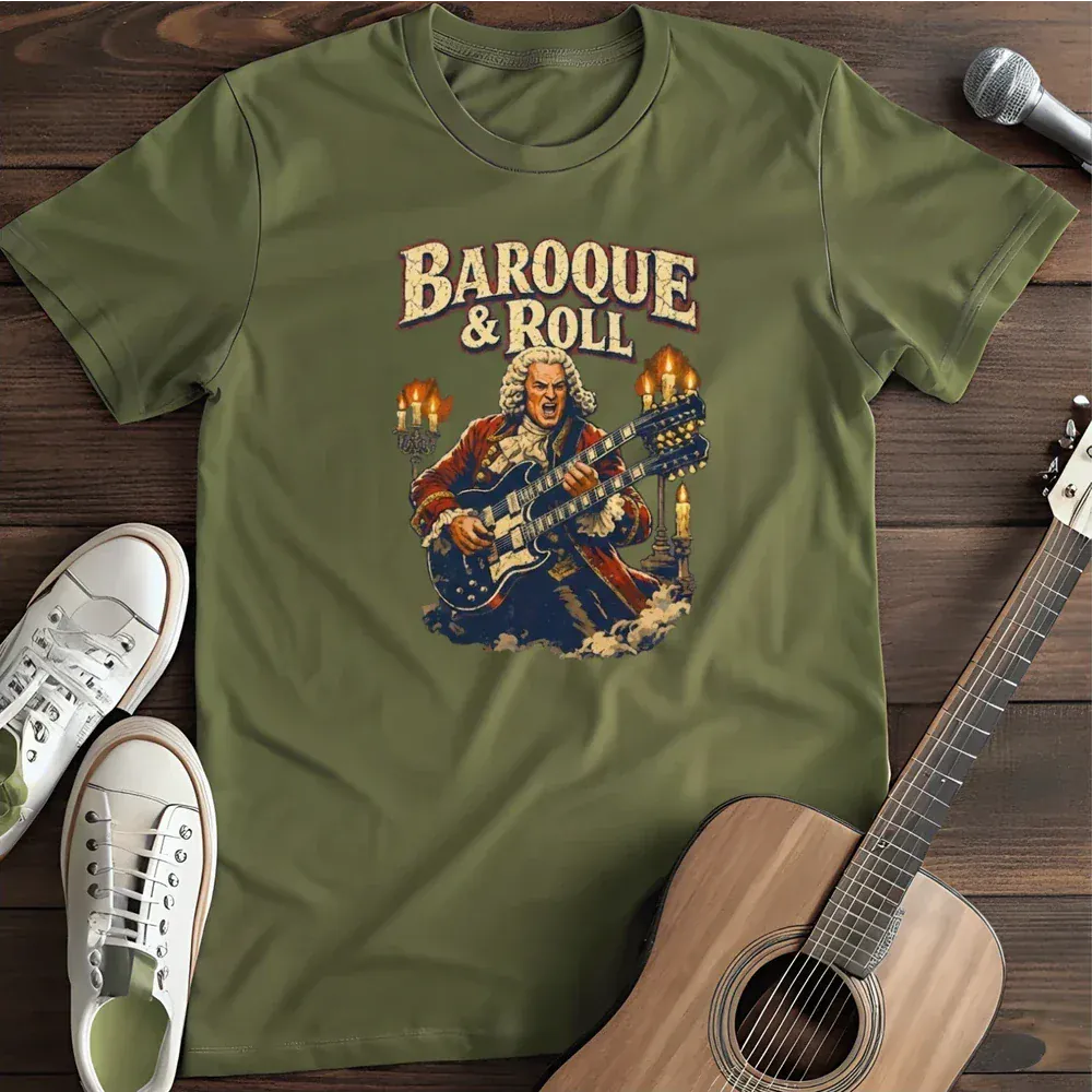 Printify T-Shirt Military Green / S Baroque Roll T Shirt