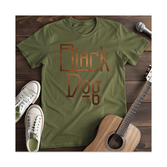 Printify T-Shirt Military Green / S Black Dog T-Shirt