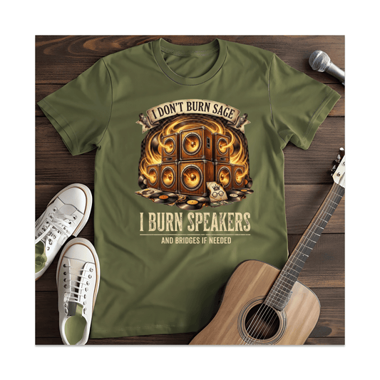 Printify T-Shirt Military Green / S Burn Speakers T-Shirt