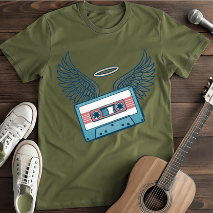 Printify T-Shirt Military Green / S Cassette Angel T-Shirt