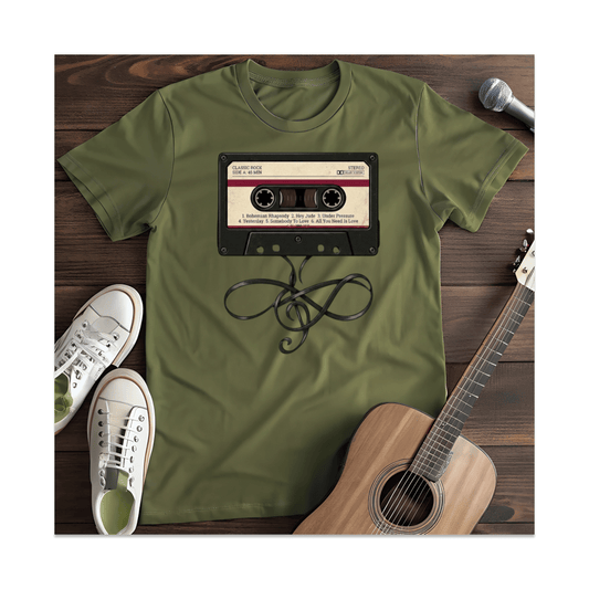 Printify T-Shirt Military Green / S Cassette Treble Clef T-Shirt