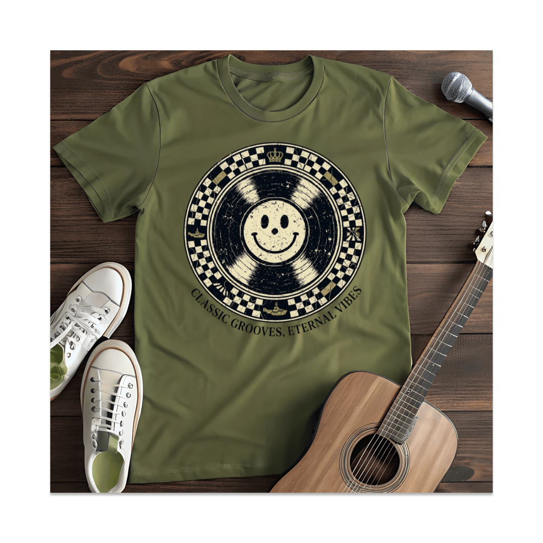 Printify T-Shirt Military Green / S Classic Grooves Eternal Vibes T-Shirt