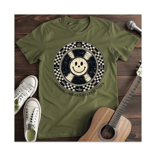 Printify T-Shirt Military Green / S Classic Grooves Eternal Vibes T-Shirt