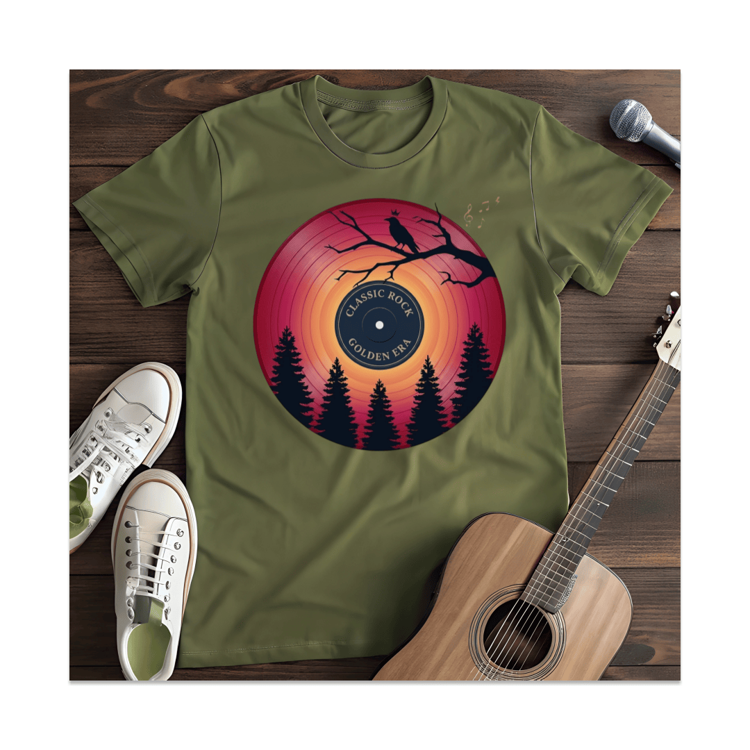 Printify T-Shirt Military Green / S Classic Rock T-Shirt