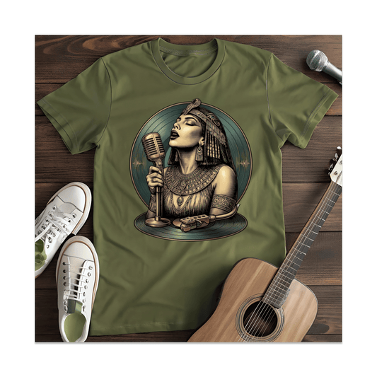 Printify T-Shirt Military Green / S Cleopatra Singing Vinyl T-Shirt