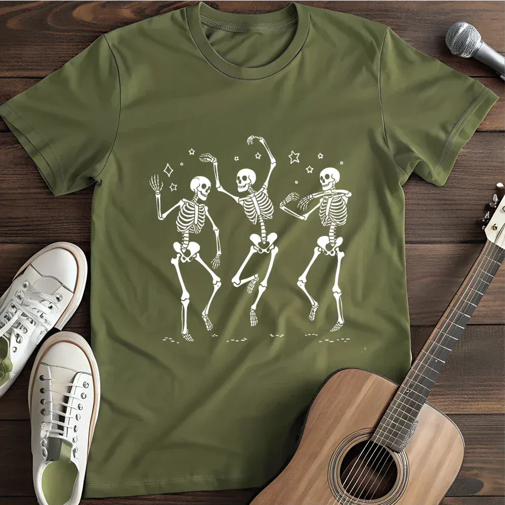 Printify T-Shirt Military Green / S Dancin Bones T Shirt