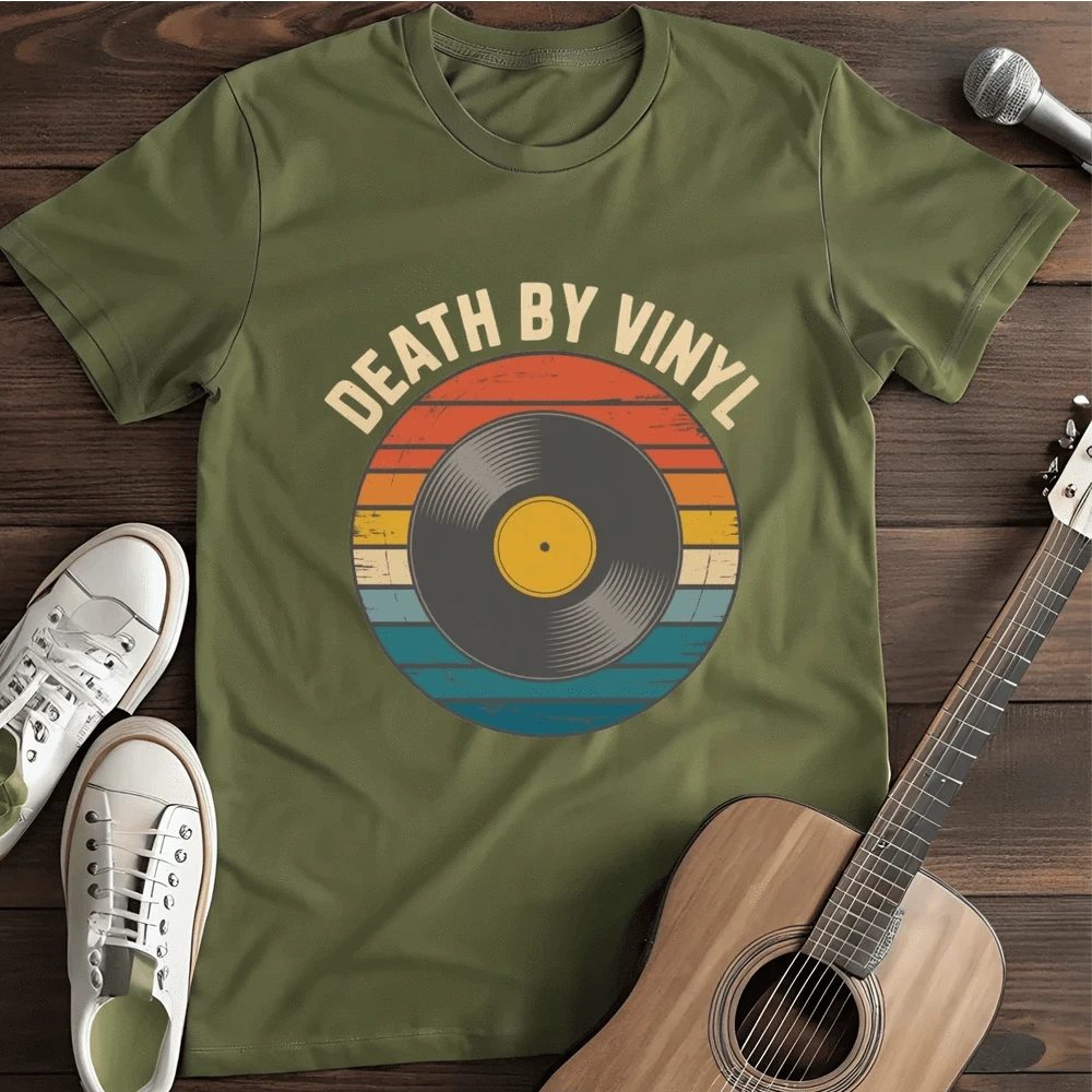 Printify T-Shirt Military Green / S Death By Vinyl T Shirt