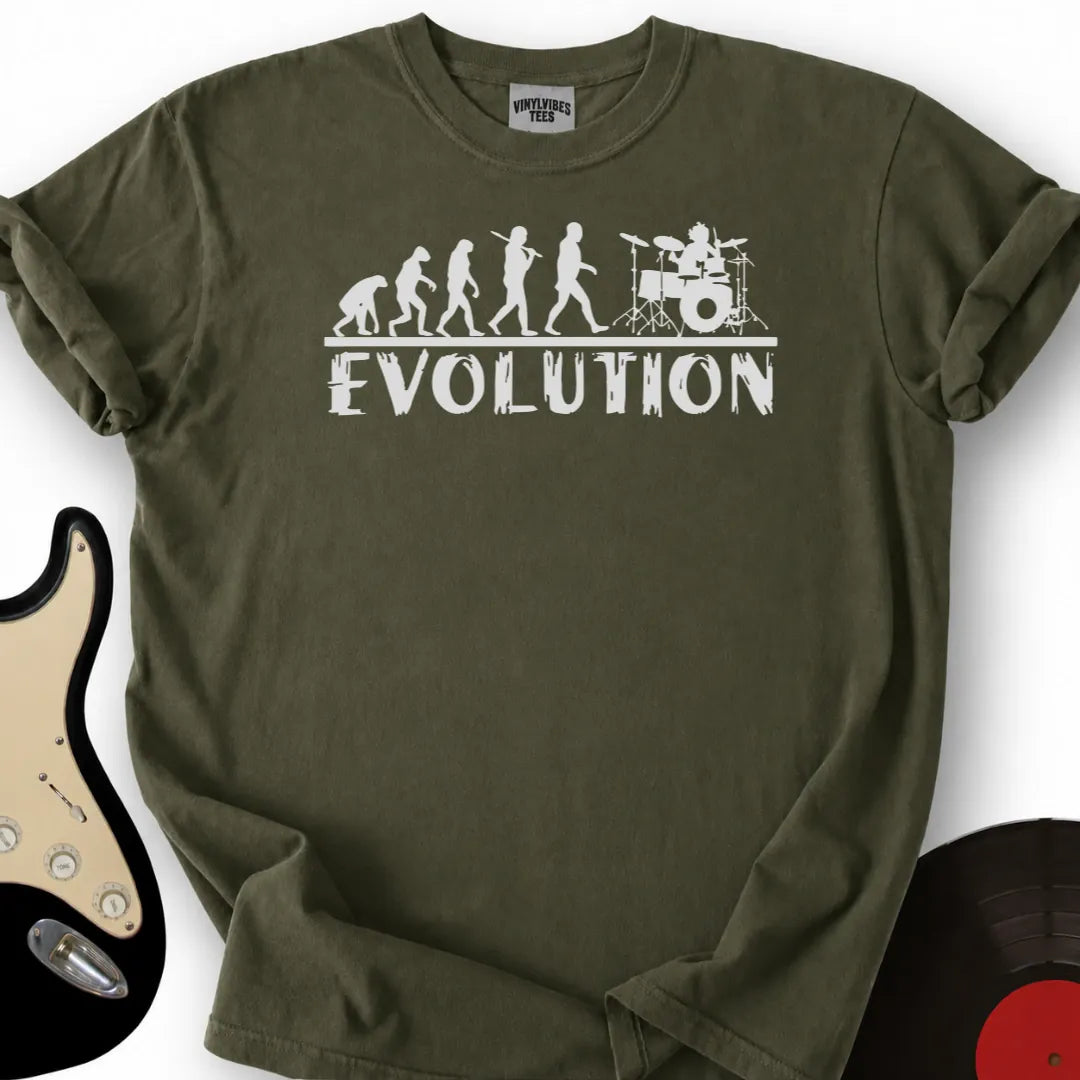 Printify T-Shirt Military Green / S Drummer Evolution T-Shirt