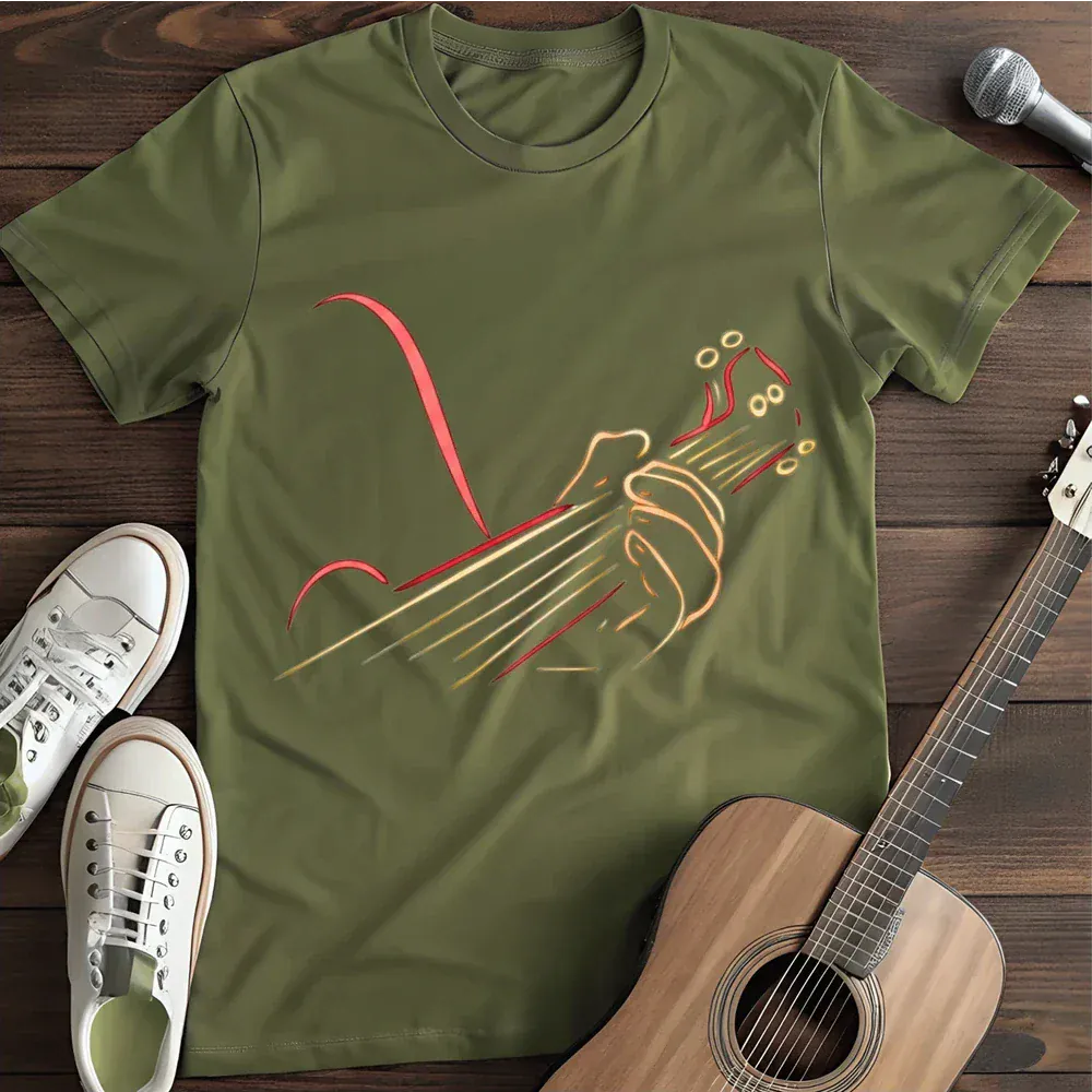 Printify T-Shirt Military Green / S Electric Guitar T Shirt