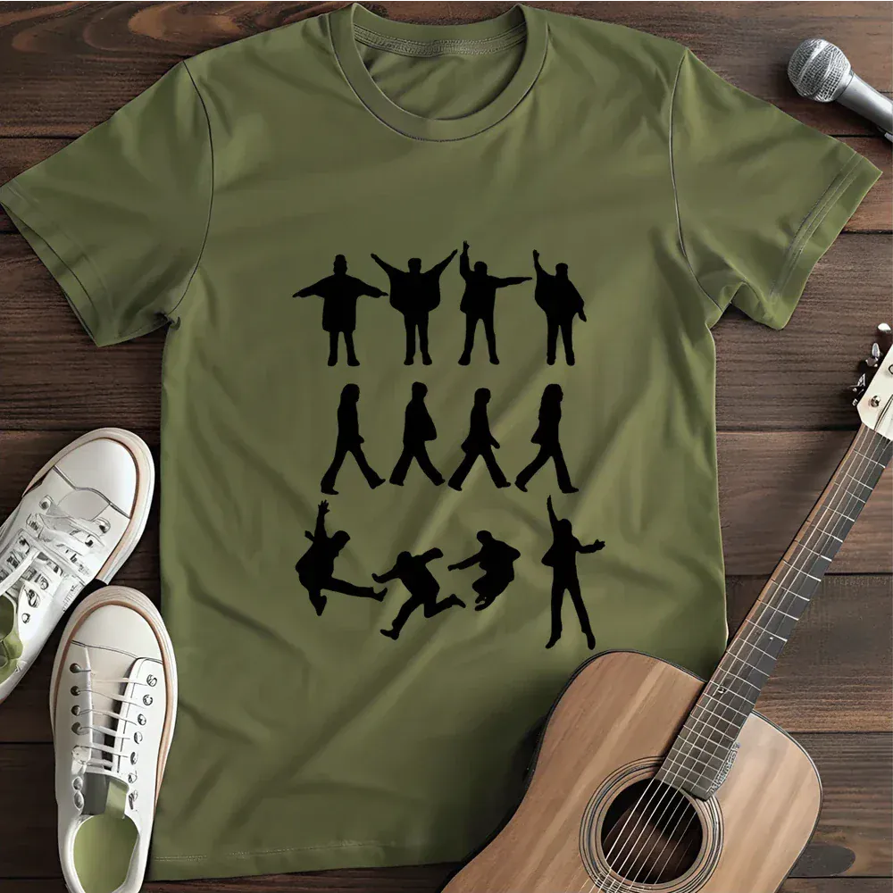 Printify T-Shirt Military Green / S Fab Four Three Ways T Shirt