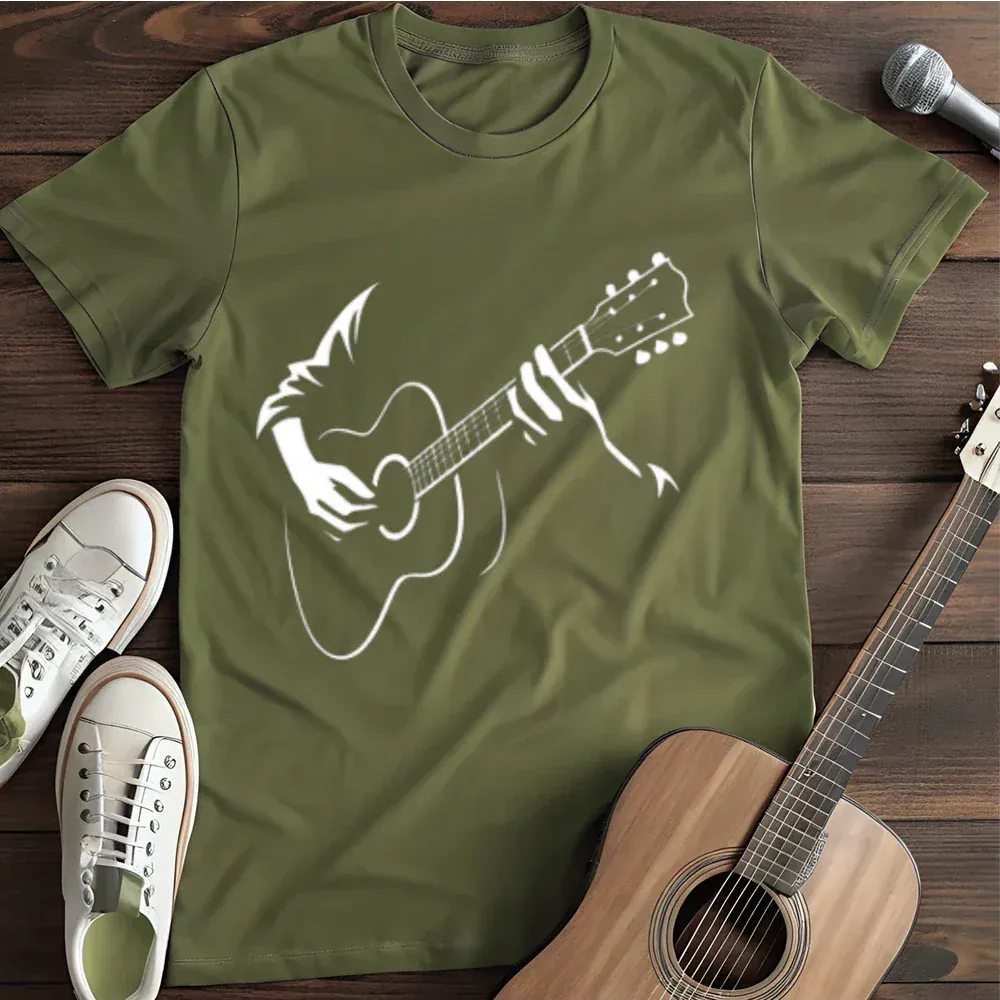 Printify T-Shirt Military Green / S Feel The Strings T Shirt