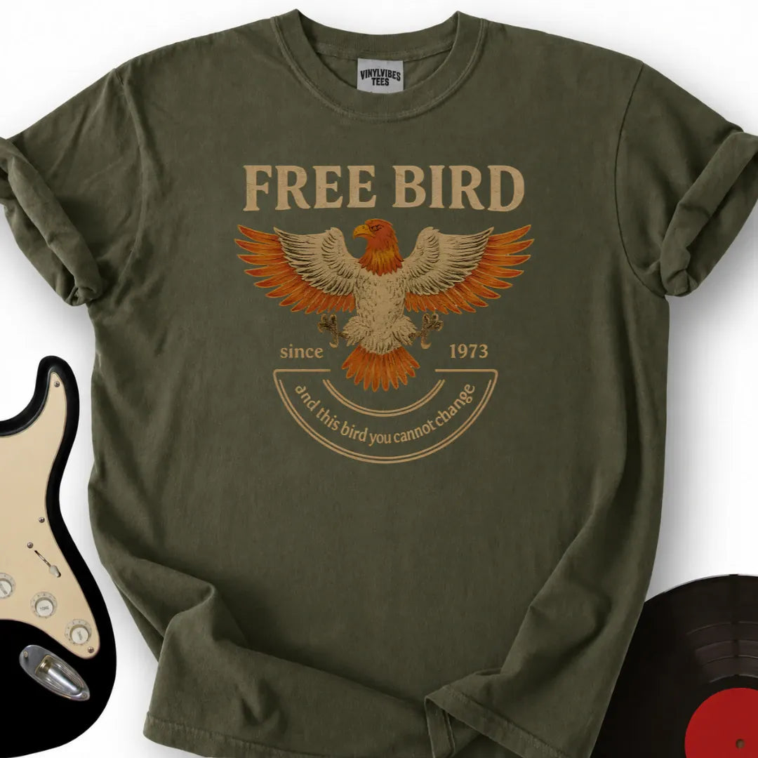 Printify T-Shirt Military Green / S Free Bird T-Shirt