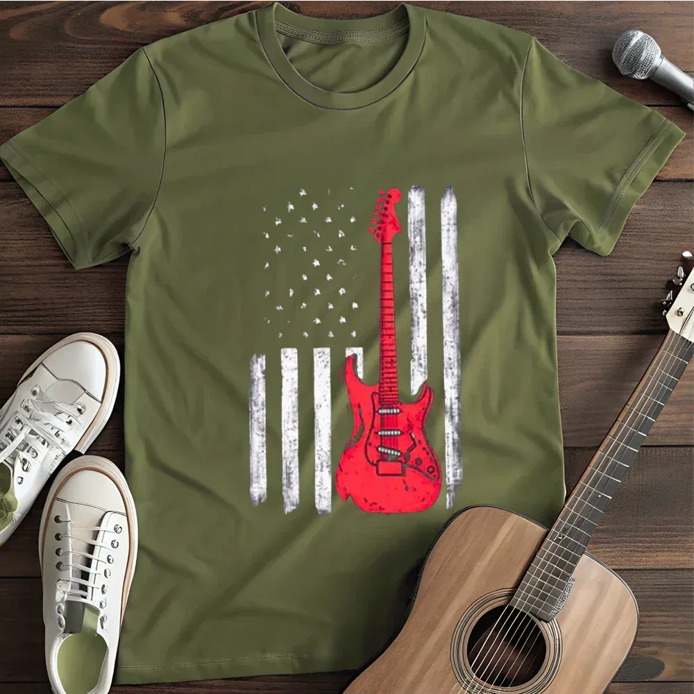 Printify T-Shirt Military Green / S Fret Flag T Shirt