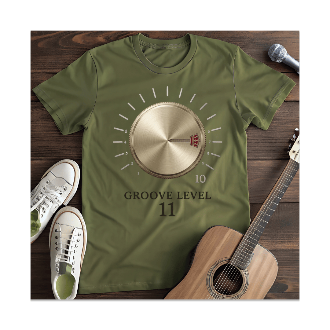 Printify T-Shirt Military Green / S Groove Level 11 Amplifier Knob T-Shirt