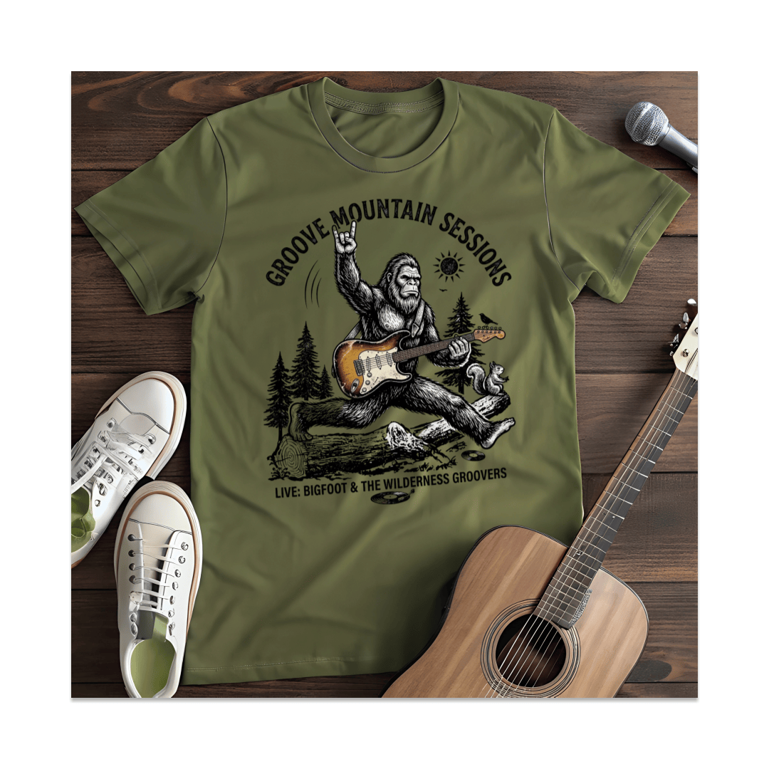 Printify T-Shirt Military Green / S Grrove Mountain T-Shirt