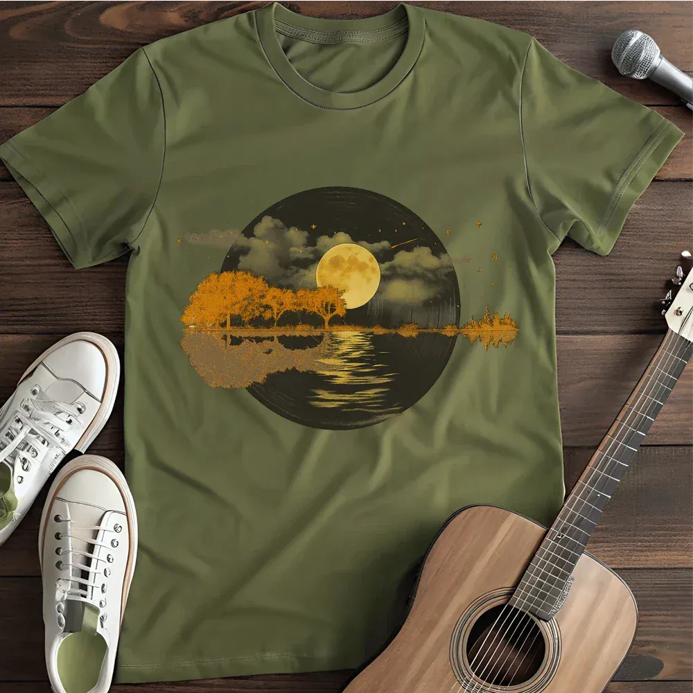 Printify T-Shirt Military Green / S Guitar Lake T Shirt