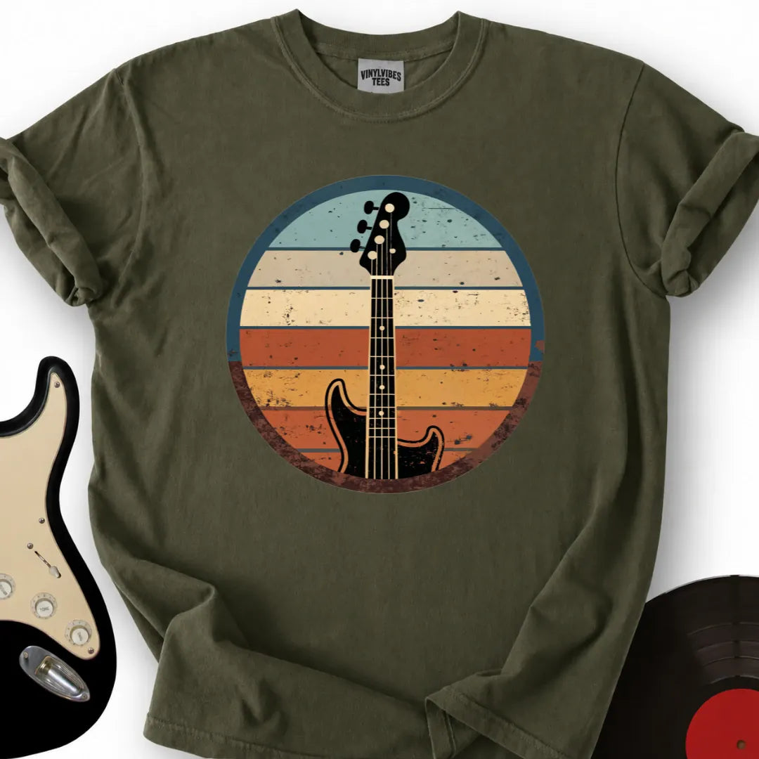 Printify T-Shirt Military Green / S Guitar Sunset T-Shirt