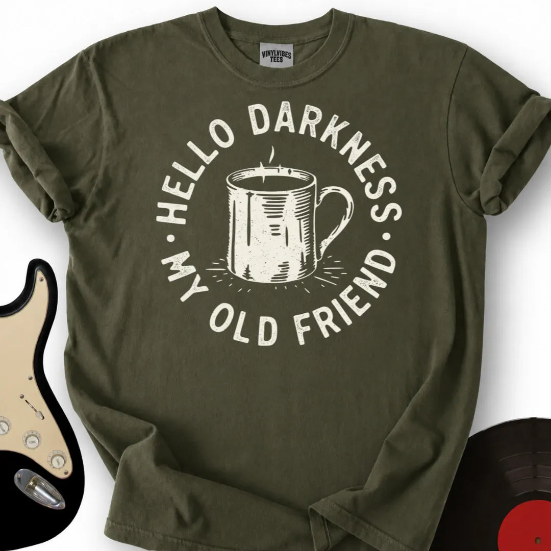 Printify T-Shirt Military Green / S Hello Darkness T-Shirt
