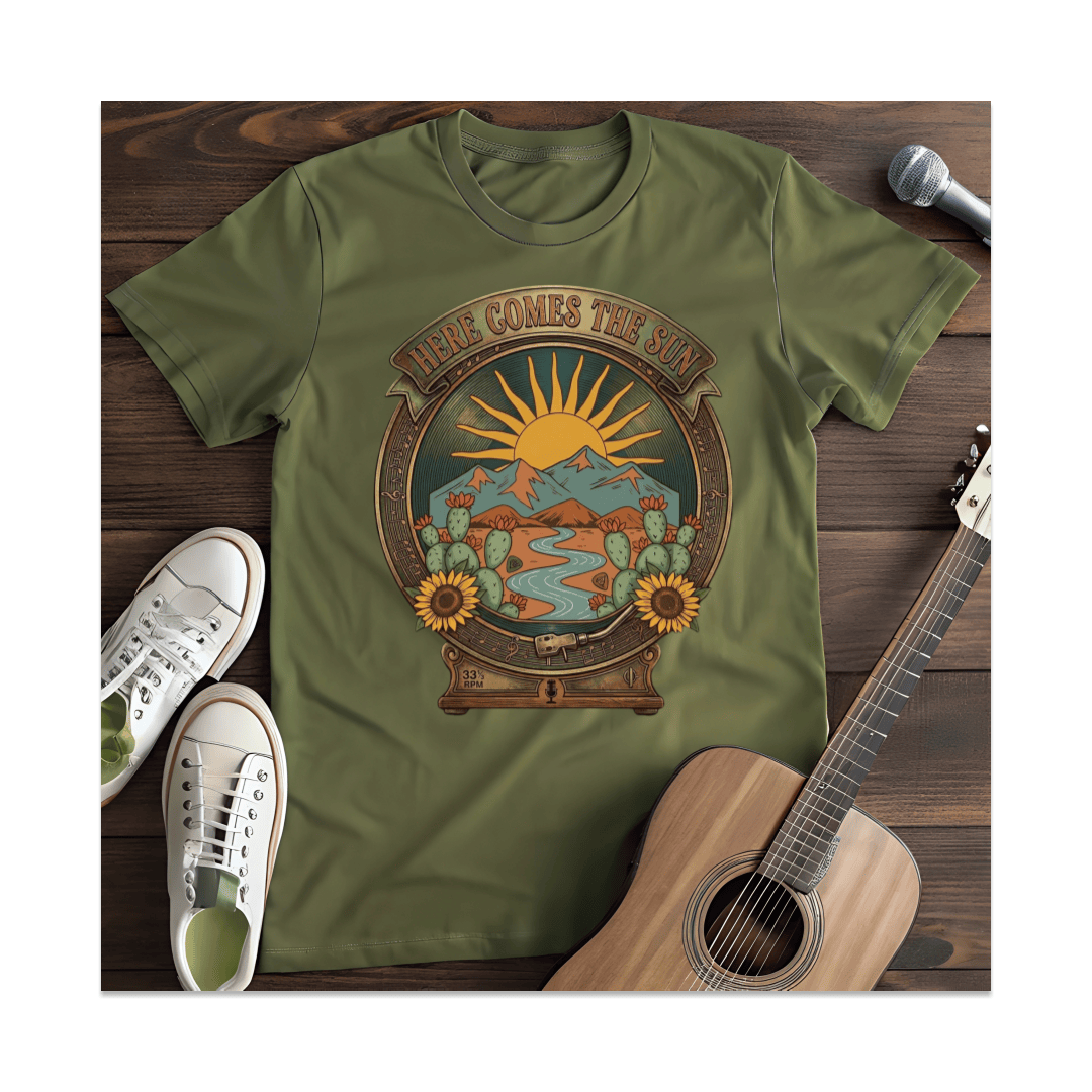 Printify T-Shirt Military Green / S Here Comes The Sun T-Shirt