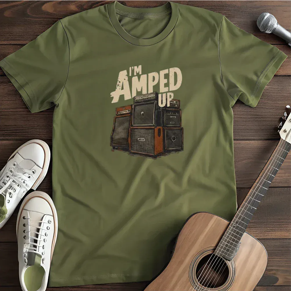 Printify T-Shirt Military Green / S I M Amped Up T Shirt