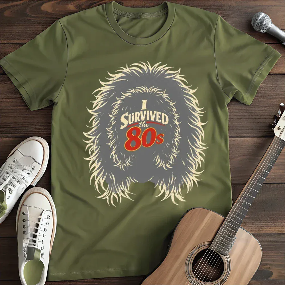 Printify T-Shirt Military Green / S I Survived The 80s T Shirt