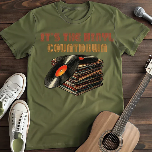 Printify T-Shirt Military Green / S Its The Vinyl Countdown T Shirt