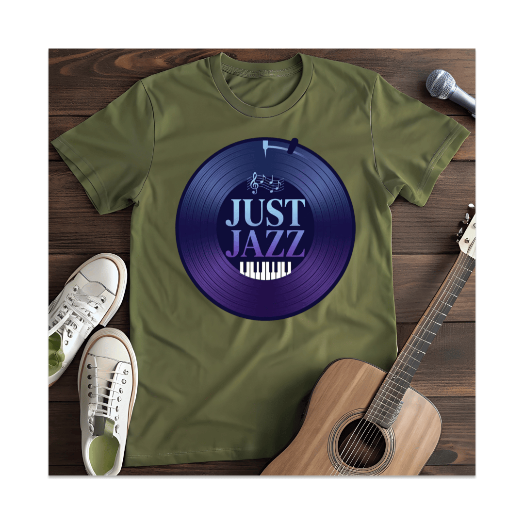 Printify T-Shirt Military Green / S Just Jazz Piano T-Shirt