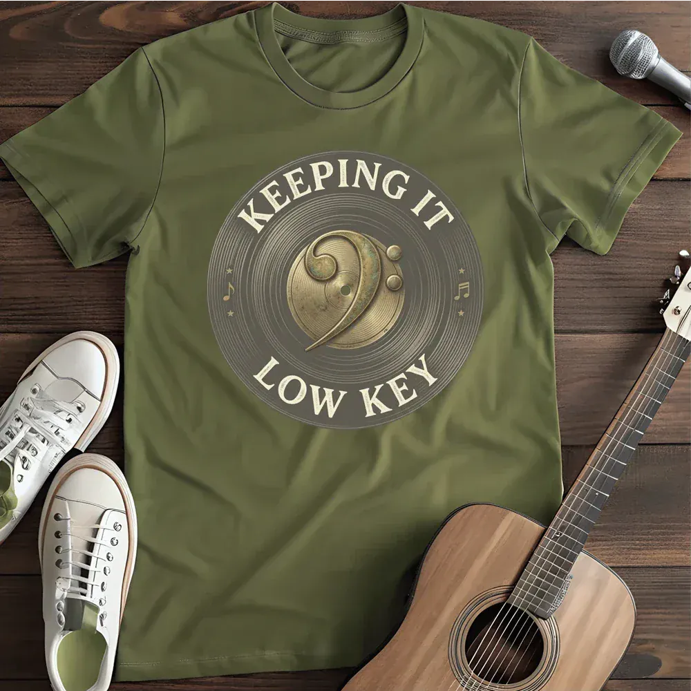 Printify T-Shirt Military Green / S Keeping It Low Key T Shirt
