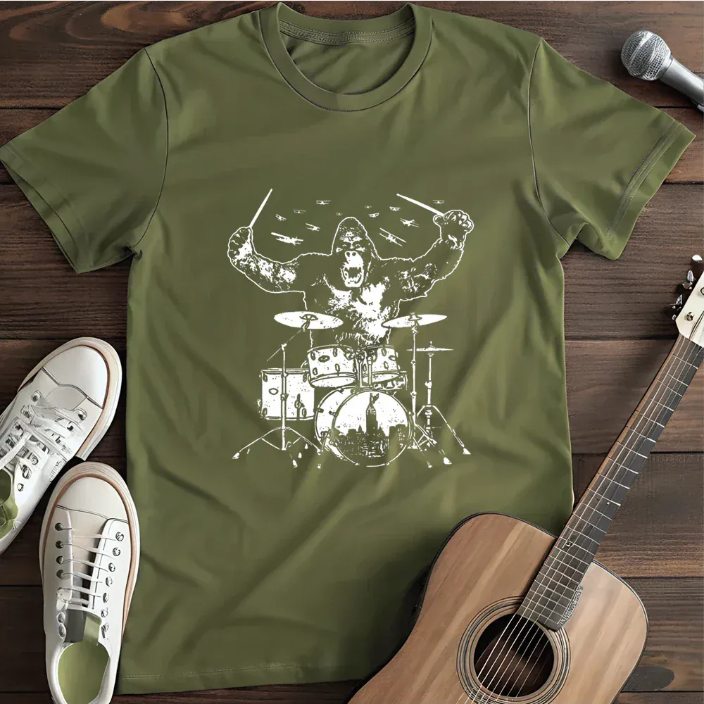 Printify T-Shirt Military Green / S King Kong Cymbal Crash T Shirt