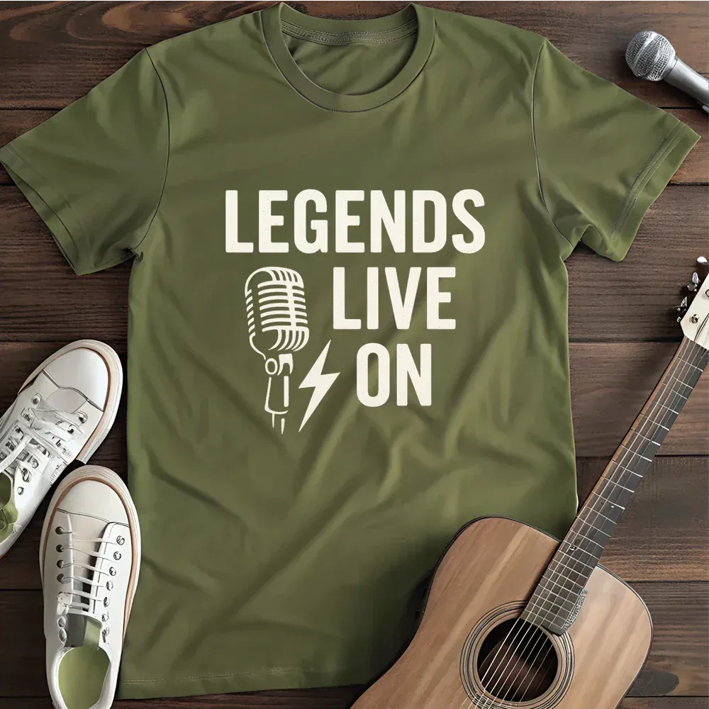 Printify T-Shirt Military Green / S Legends Live On T Shirt