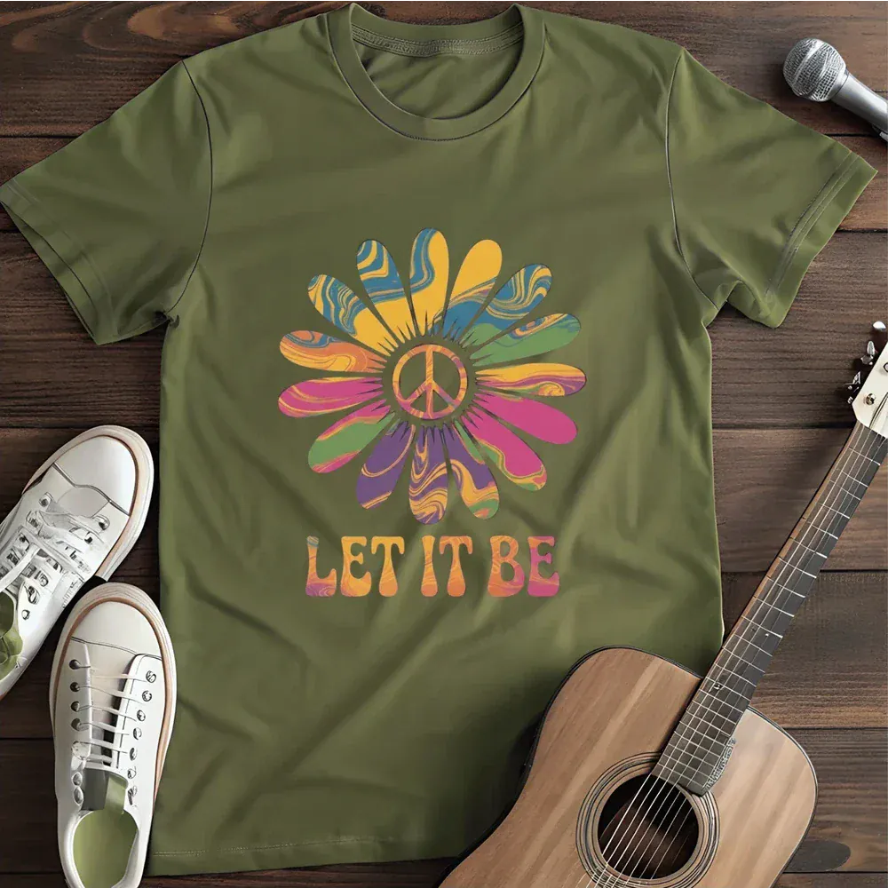 Printify T-Shirt Military Green / S Let It Be V T Shirt