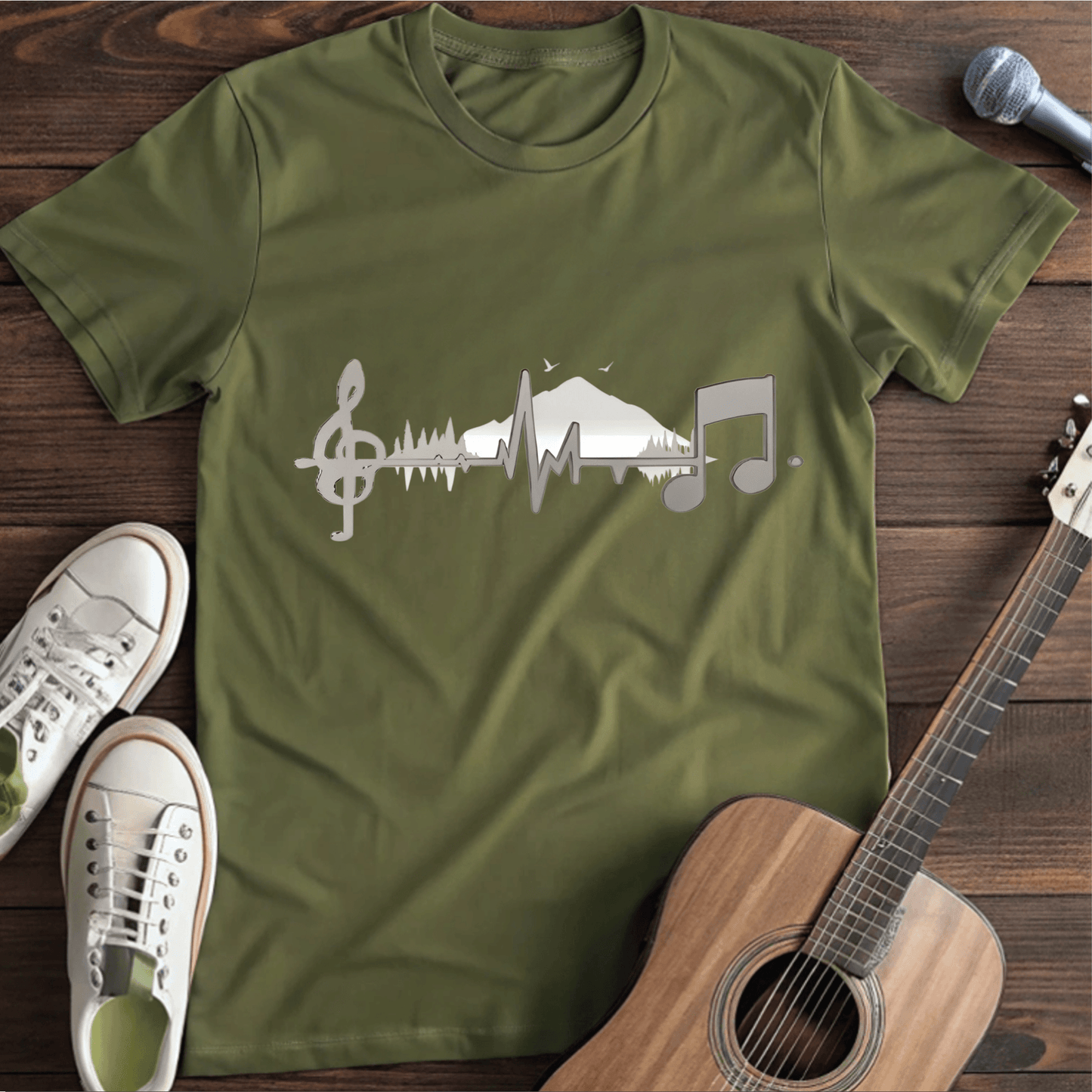 ⭐️⭐️⭐️⭐️⭐️ T-Shirt Military Green / S Love for Music T-Shirt