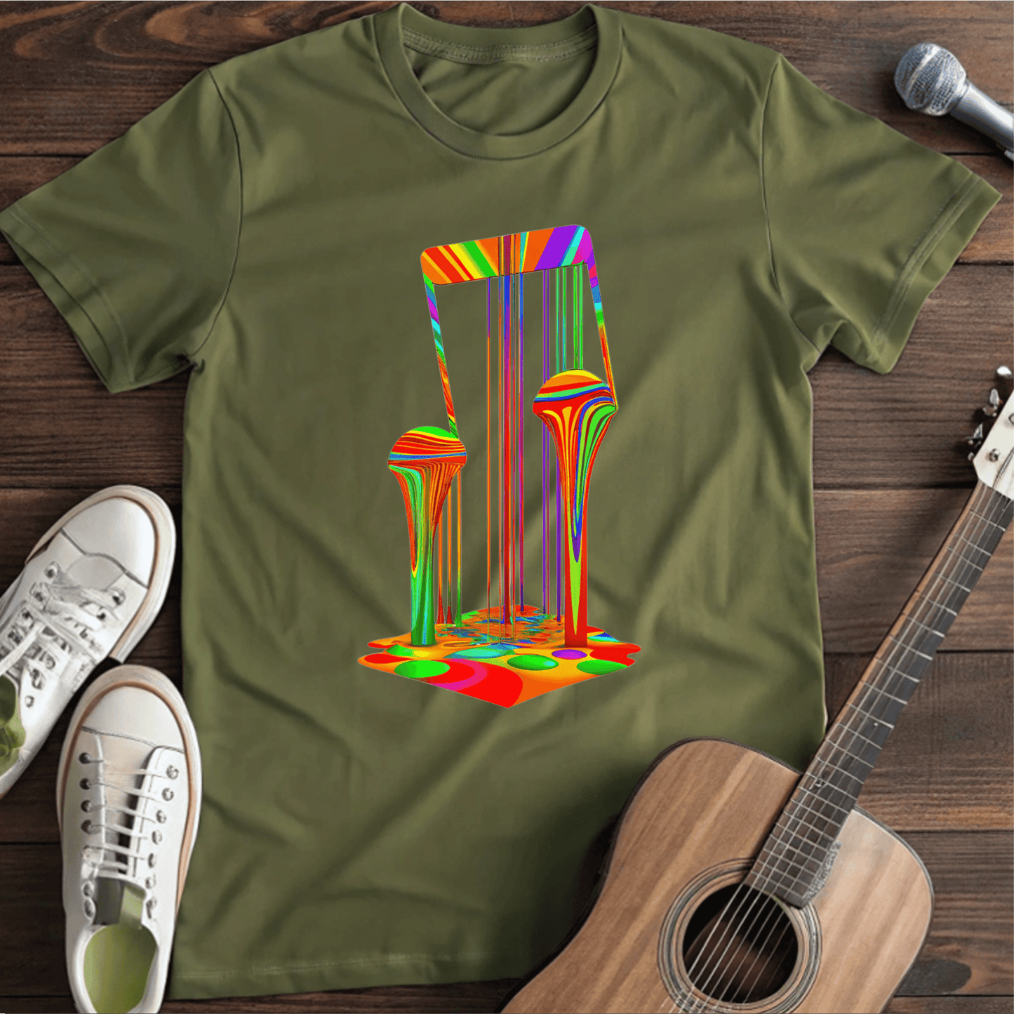 ⭐️⭐️⭐️⭐️⭐️ T-Shirt Military Green / S Melting Note T-Shirt