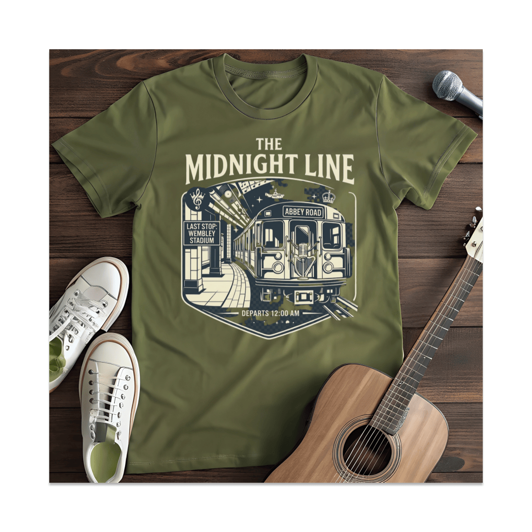 Printify T-Shirt Military Green / S Midnight Line T-Shirt