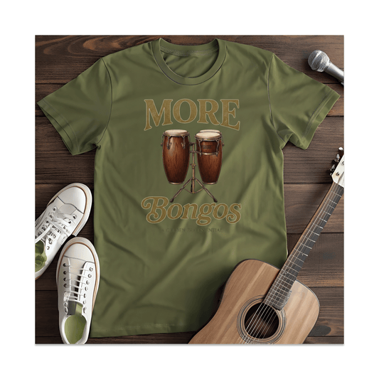 Printify T-Shirt Military Green / S More Bongos Essential T-Shirt