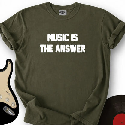 Printify T-Shirt Military Green / S Music Answer T-Shirt