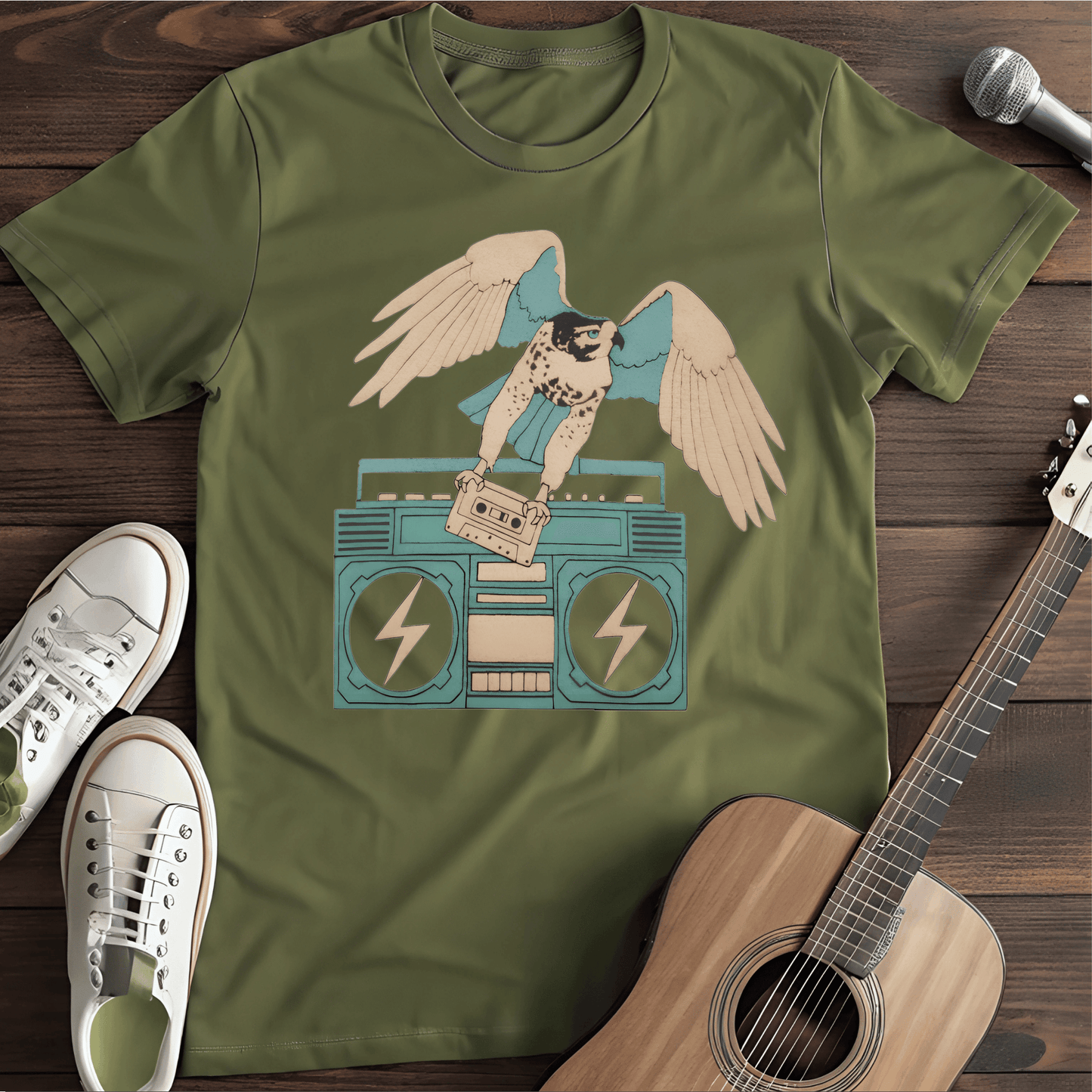 ⭐️⭐️⭐️⭐️⭐️ T-Shirt Military Green / S Music Bird T-Shirt