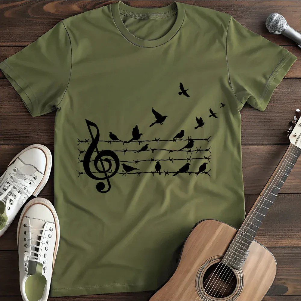 Printify T-Shirt Military Green / S Music Freedom T Shirt