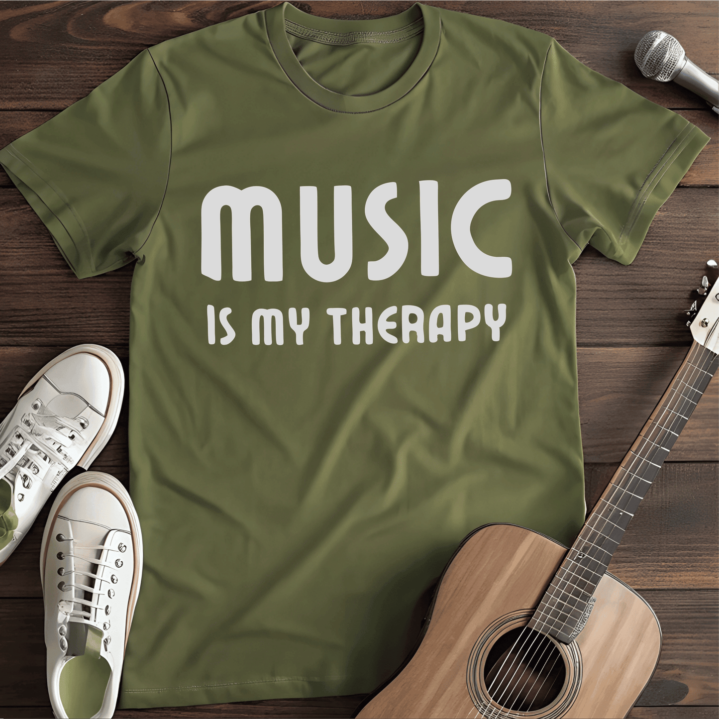 Printify T-Shirt Military Green / S Music is Tee