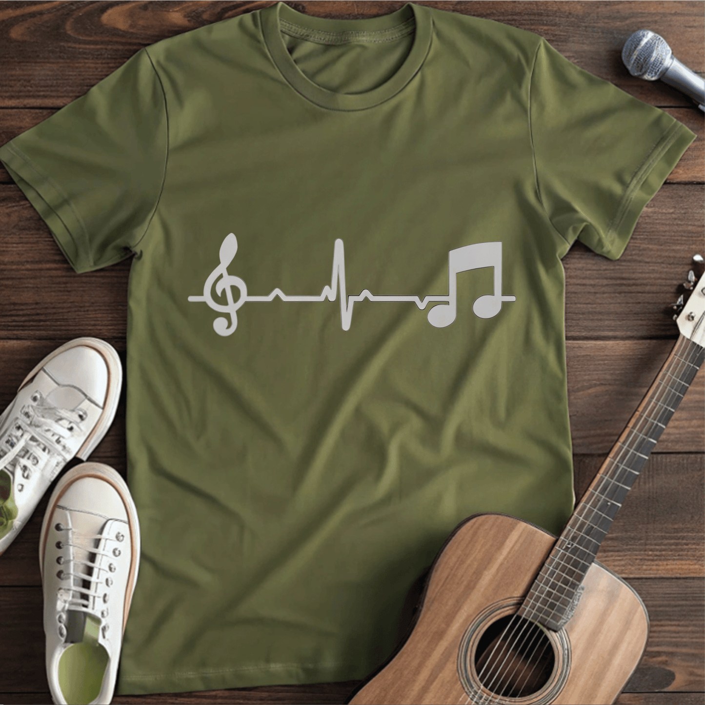 ⭐️⭐️⭐️⭐️⭐️ T-Shirt Military Green / S Music Lifeline T-Shirt