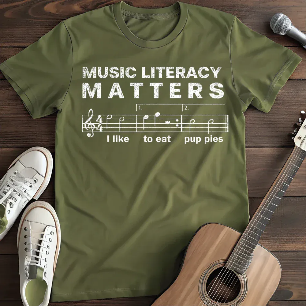 Printify T-Shirt Military Green / S Music Literacy Matters