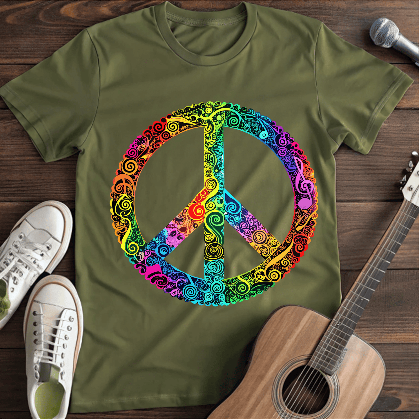 ⭐️⭐️⭐️⭐️⭐️ T-Shirt Military Green / S Musical Peace T-Shirt