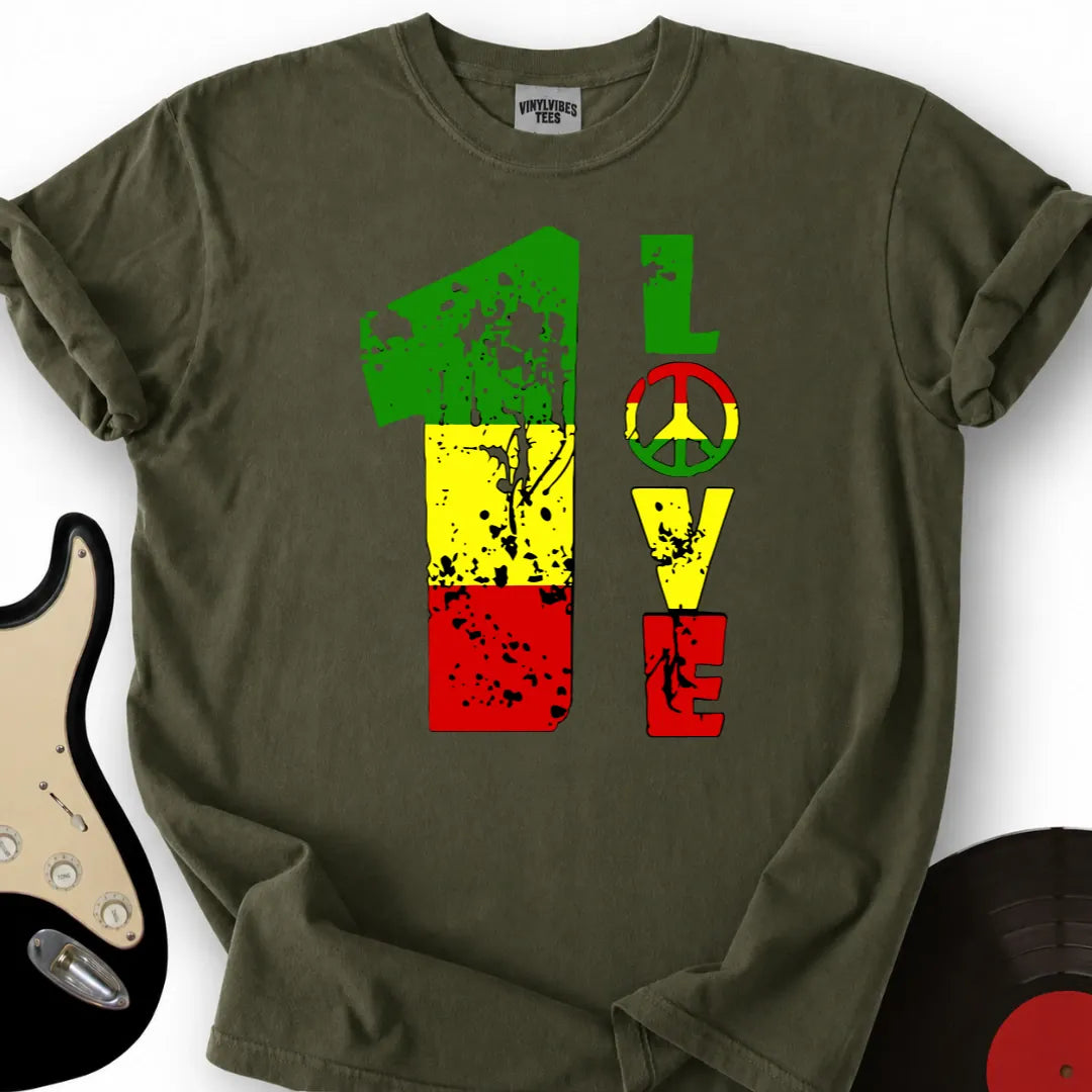 Printify T-Shirt Military Green / S One Love T-Shirt